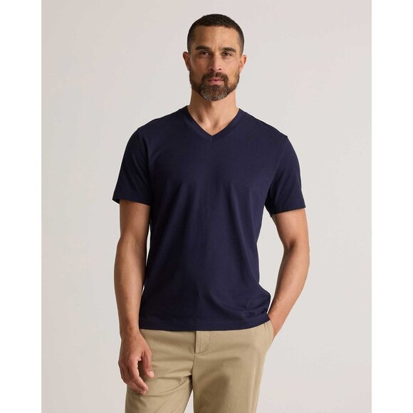 Quince Men's 100% Organic Cotton Slub V short Sleeve Tee Crewneck - X-Large - Picture 1 of 4